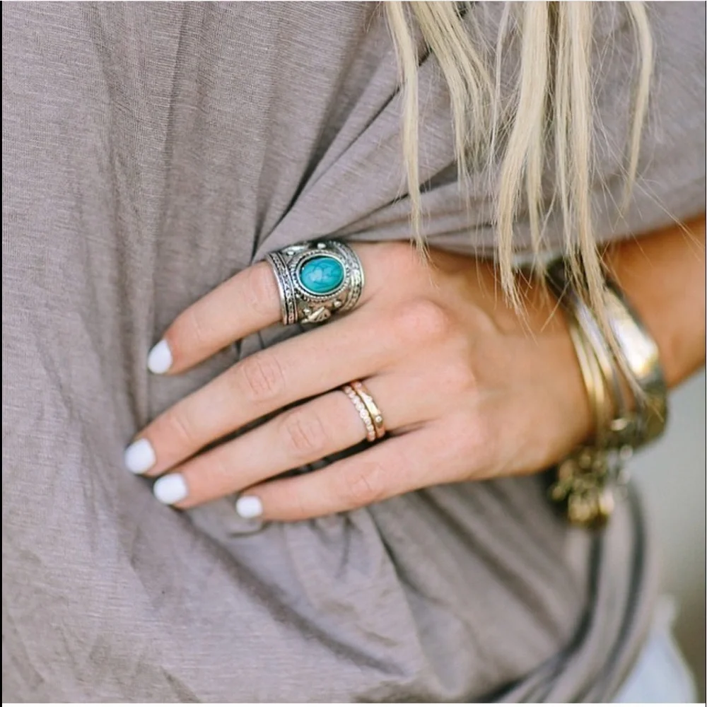 Silver and Turquoise Statement Ring